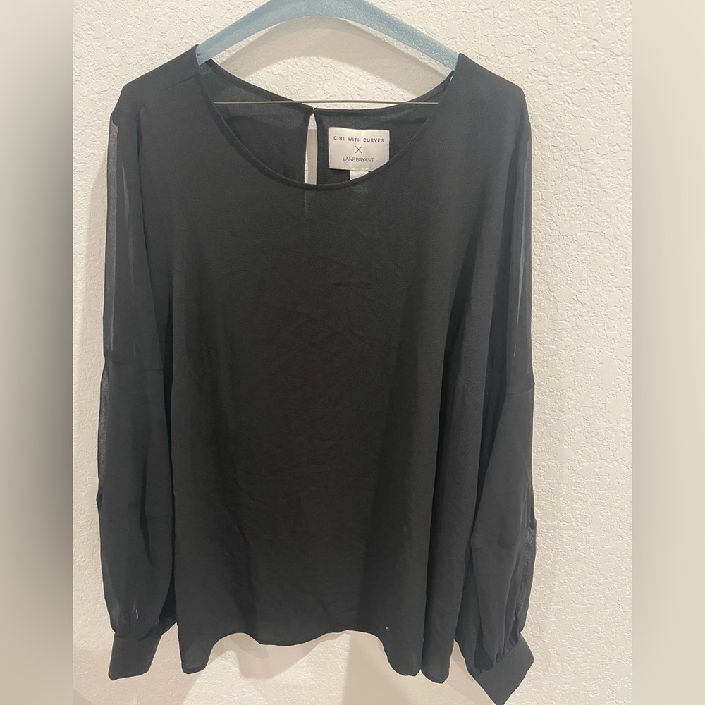 Lane‎ Bryant Girl with Curves Black Blouse Size 18